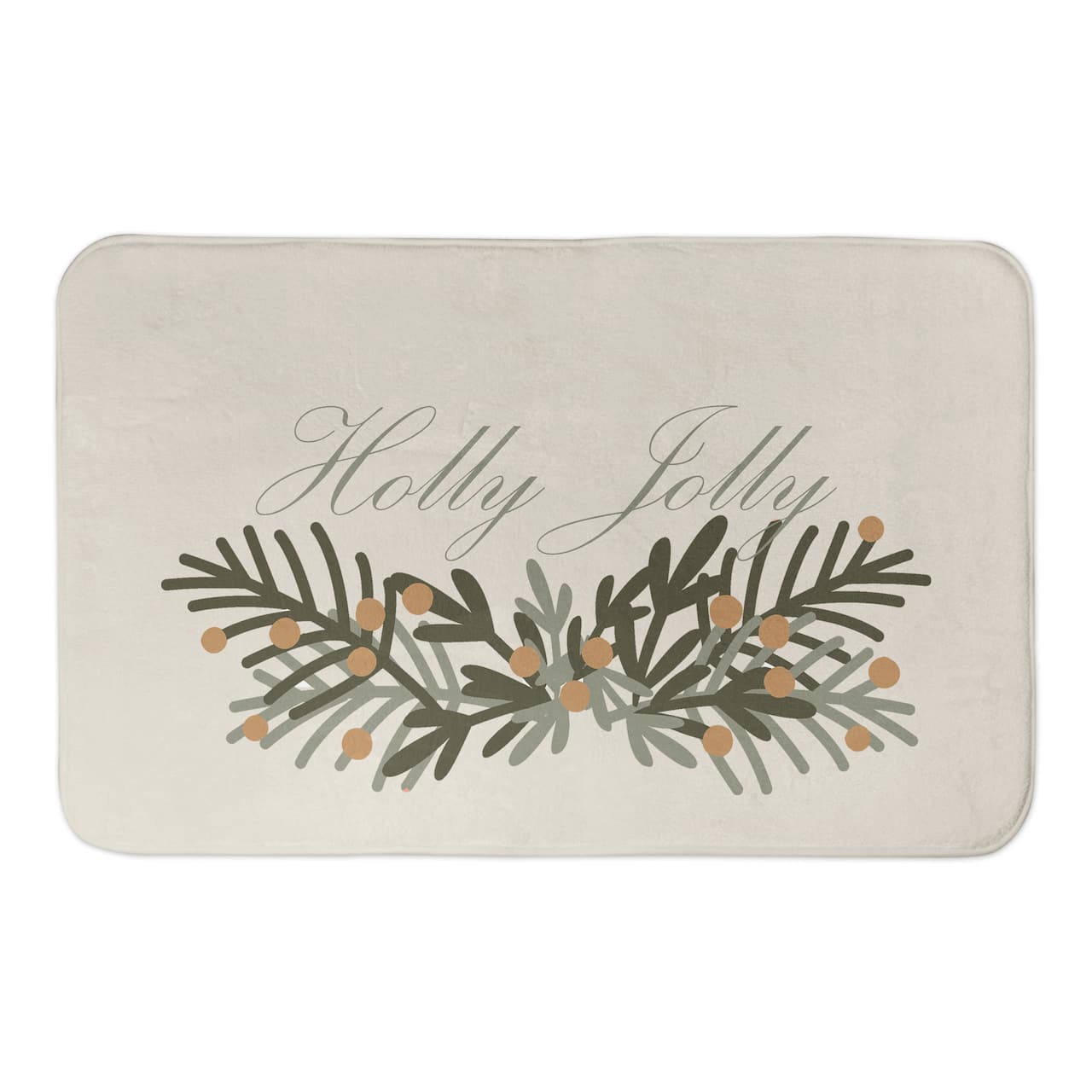 Designs Direct Holly Jolly Greenery Bath Mat, 34" x 21"